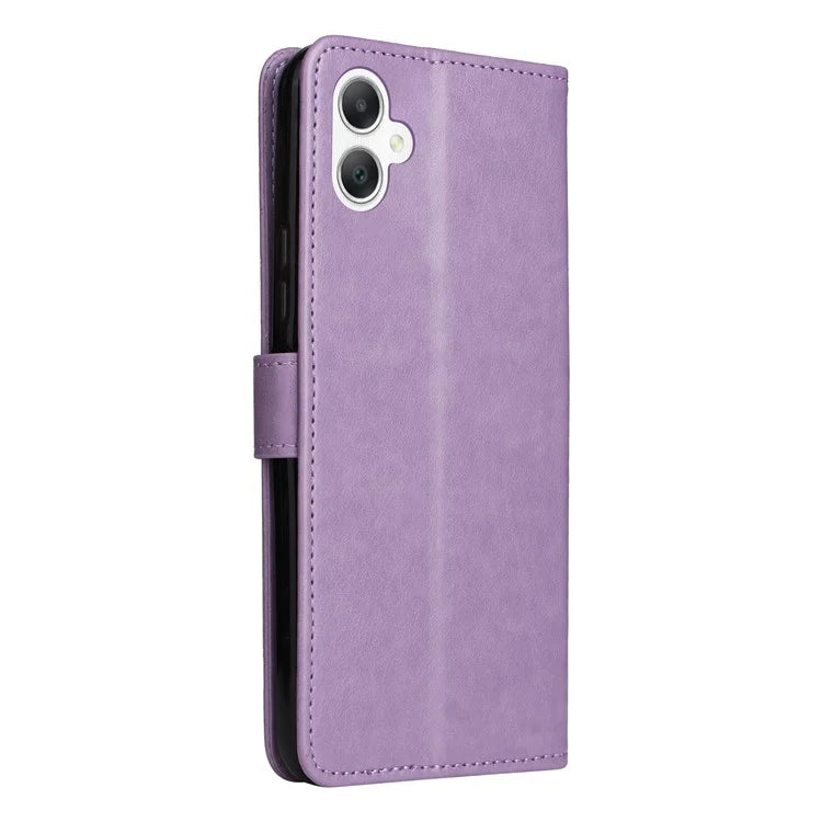 KT Imprinting Flower Series-4 For Samsung Galaxy A06 Case Cat Bee Pattern Flip Leather Phone Cover