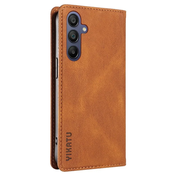 YIKATU YK-004 For Samsung Galaxy A16 5G Case Leather Skin-Touch Phone Cover Magnetic Auto-Absorbed