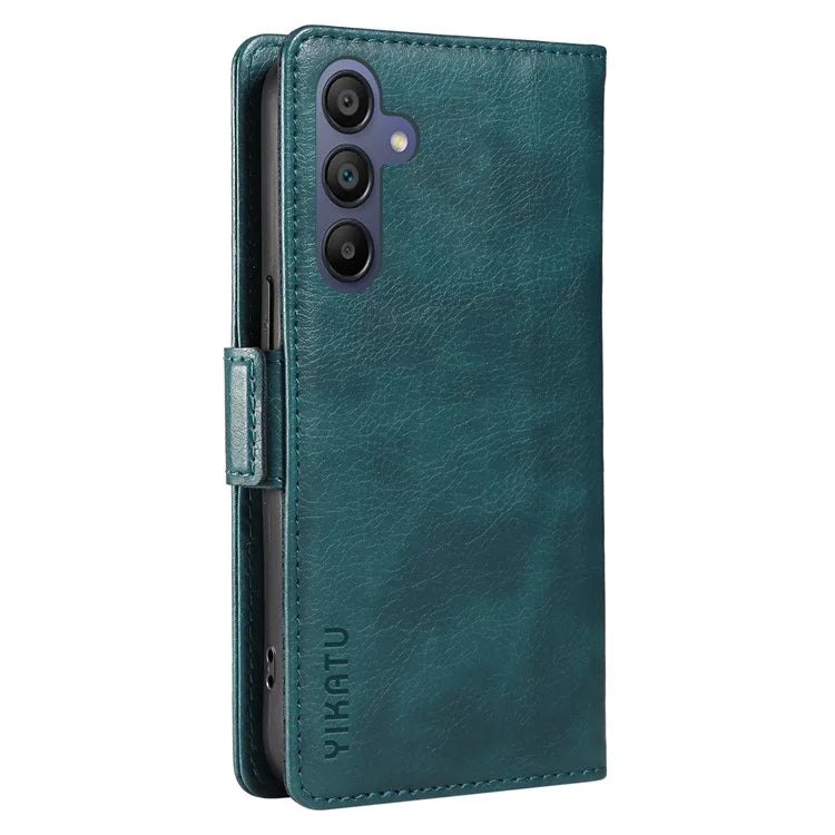 YIKATU YK-007 For Samsung Galaxy A16 5G Case Side Buckle PU Leather Phone Cover Litchi Texture