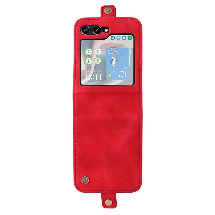 YIKATU YK-002 For Samsung Galaxy Z Flip6 5G Case PU Leather Card Holder Phone Cover