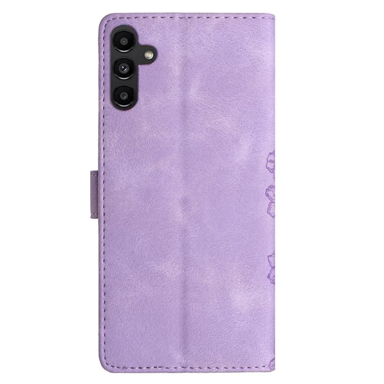 For Samsung Galaxy A16 5G Case Butterfly Flower Pattern Skin-Touch Leather Phone Cover