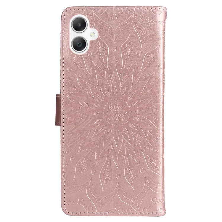 KT Imprinting Flower Series-1 For Samsung Galaxy A06 Case Sunflower Leather Wallet Folio Phone Cover
