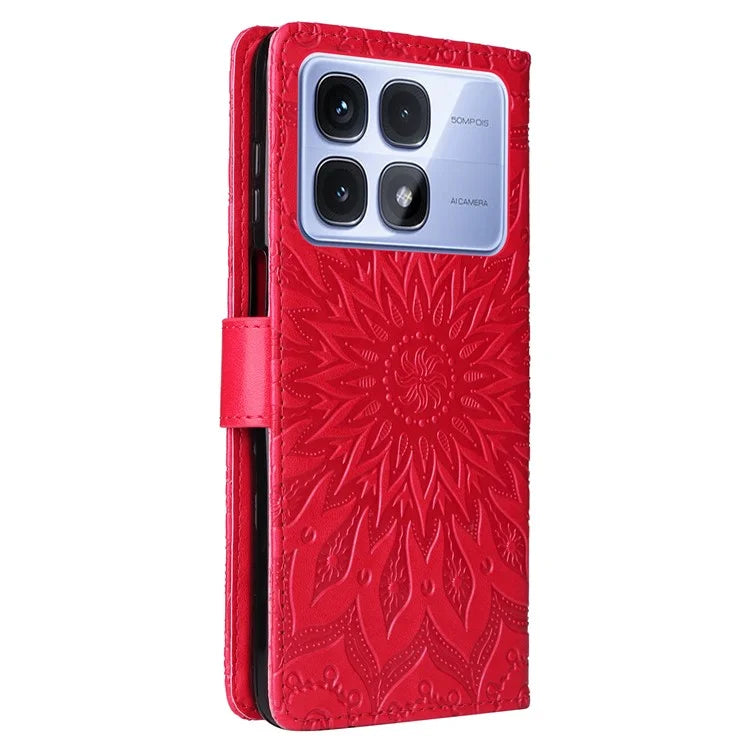 KT Imprinting Flower Series-1 For Xiaomi Redmi K70 Ultra Case Sunflower Leather Wallet Folio Phone Cover