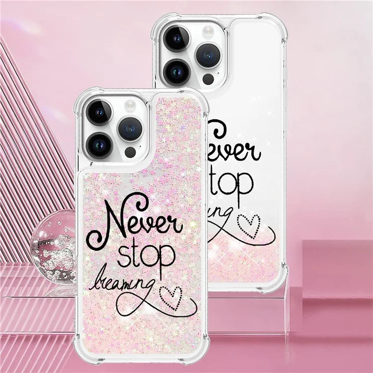 YB Quicksand Series-2 For iPhone 16 Pro Max Case Liquid Quicksand Pattern TPU Phone Cover