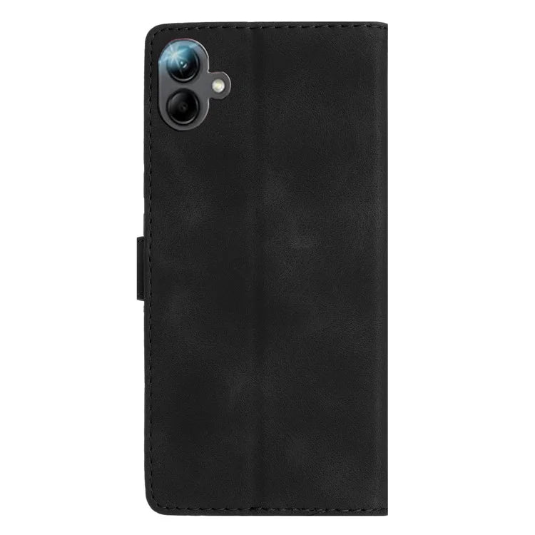 For Samsung Galaxy A06 Case Leather Imprinted Flower Phone Cover Wallet with Wrist Strap