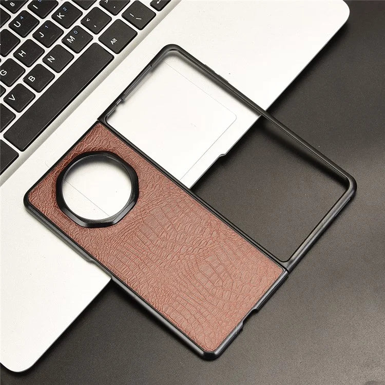 For Honor Magic V3 5G Case Crocodile Texture Leather Coated Hard PC Phone Cover