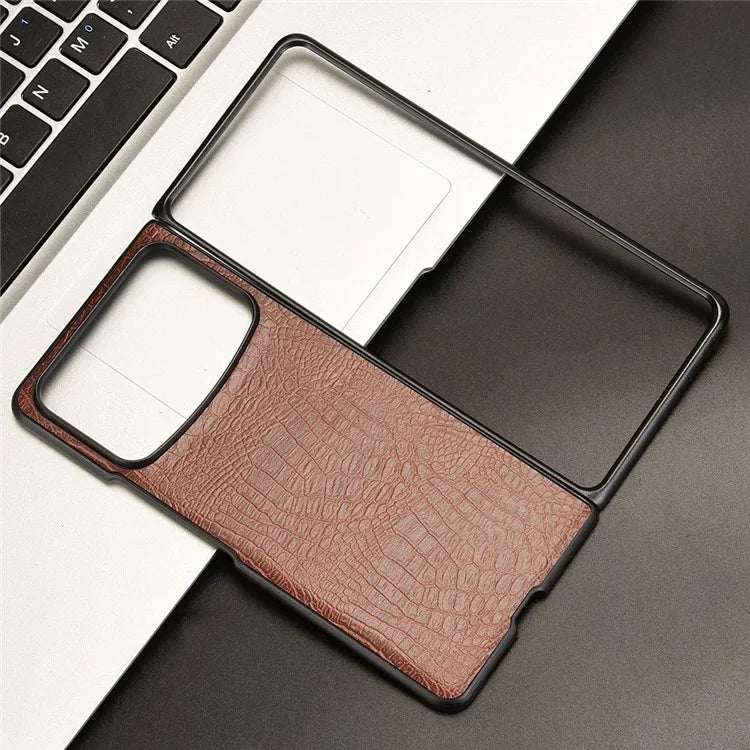 For Xiaomi Mix Fold 4 5G Case Crocodile Texture Leather Coated Hard PC Phone Cover