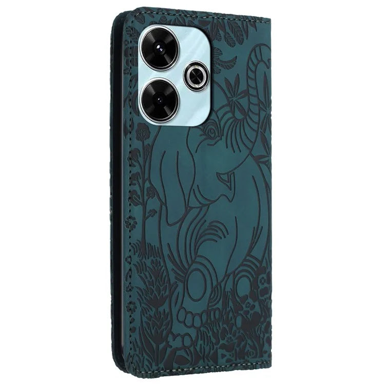 For Xiaomi Redmi 13 5G / 13 4G Case PU Leather Wallet Phone Cover Elephant Pattern