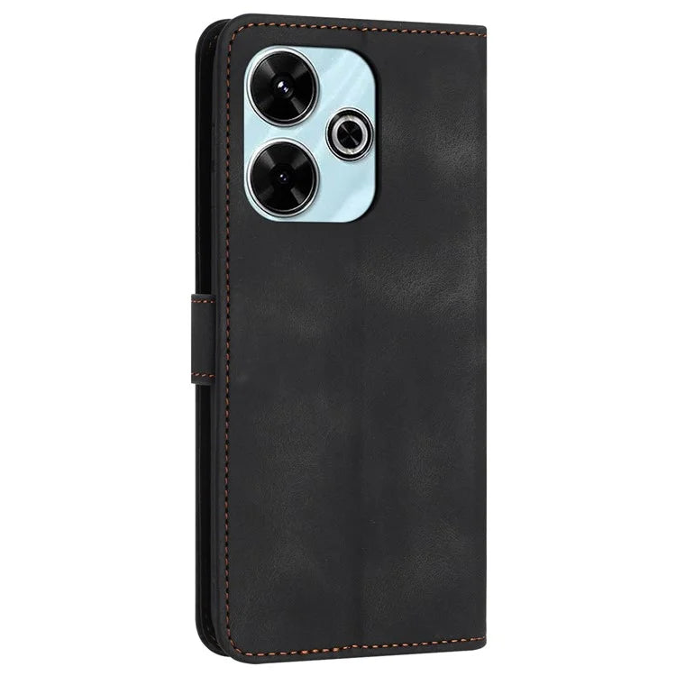 For Xiaomi Redmi 13 5G / 13 4G Leather Case Solid Color Wallet Protective Phone Cover