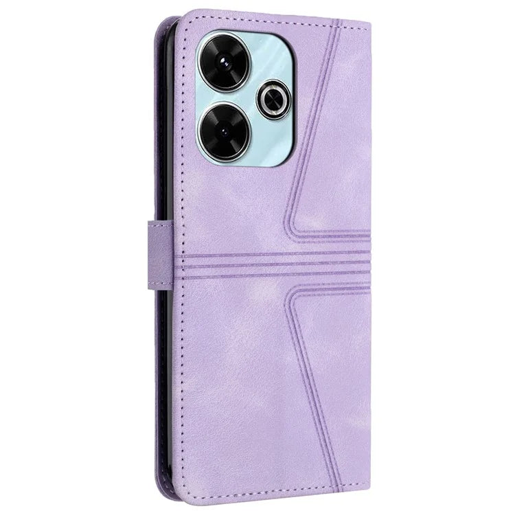 For Xiaomi Redmi 13 5G / 13 4G Case Triangle Imprinted Anti-Scratch Phone Wallet Cover