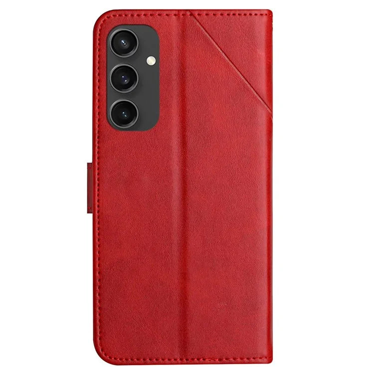 For Samsung Galaxy S24 FE Leather Case Line Pattern Wallet Phone Cover