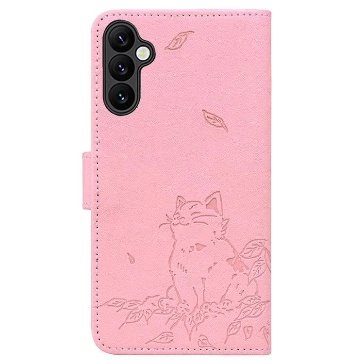 For Samsung Galaxy A54 5G Case Wallet Cat Pattern Imprinted Leather Phone Cover
