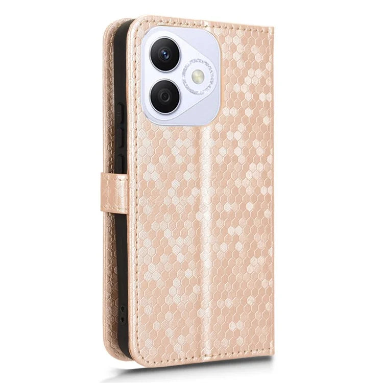For Honor X60i 5G Wallet Case Dot Pattern Imprint PU Leather Phone Cover