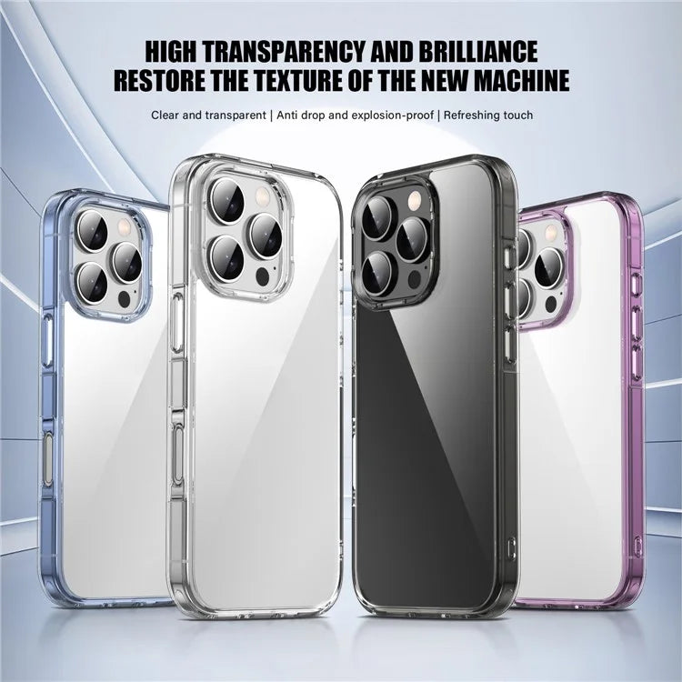 IPAKY For iPhone 16 Pro Clear Phone Case TPU + PC Slim Phone Back Cover