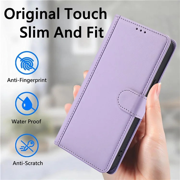 SY-003 For Samsung Galaxy S24 Ultra Case PU Leather Stand View Phone Wallet Cover with Hand Strap