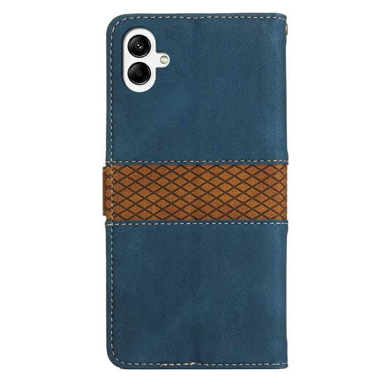 For Samsung Galaxy A06 Leather Case Grid Splicing Stand Wallet Phone Cover