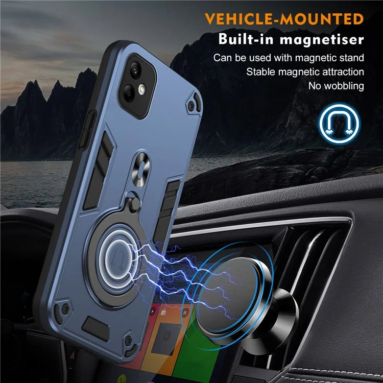 For Samsung Galaxy A05 4G Case Rotatable Kickstand PC+TPU Drop Protection Phone Cover