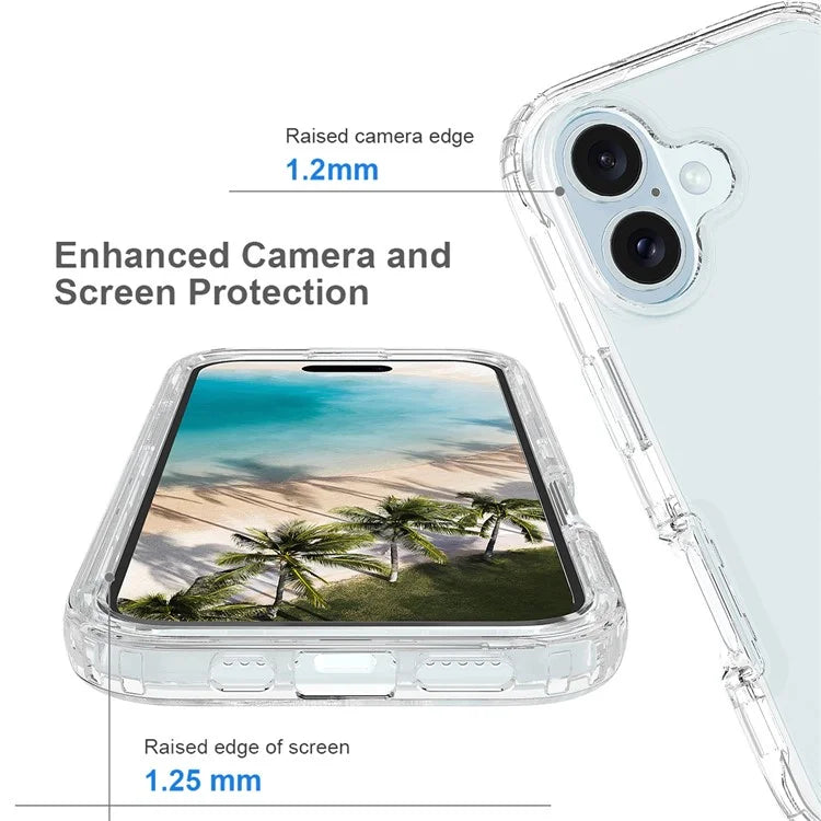 For iPhone 16 Plus Case Shockproof TPU+PC Hybrid Phone Cover