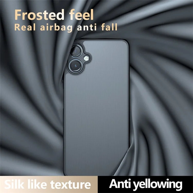 For Samsung Galaxy A06 Case Skin-Touch TPU+PC Matte Phone Shell, Transparent Black