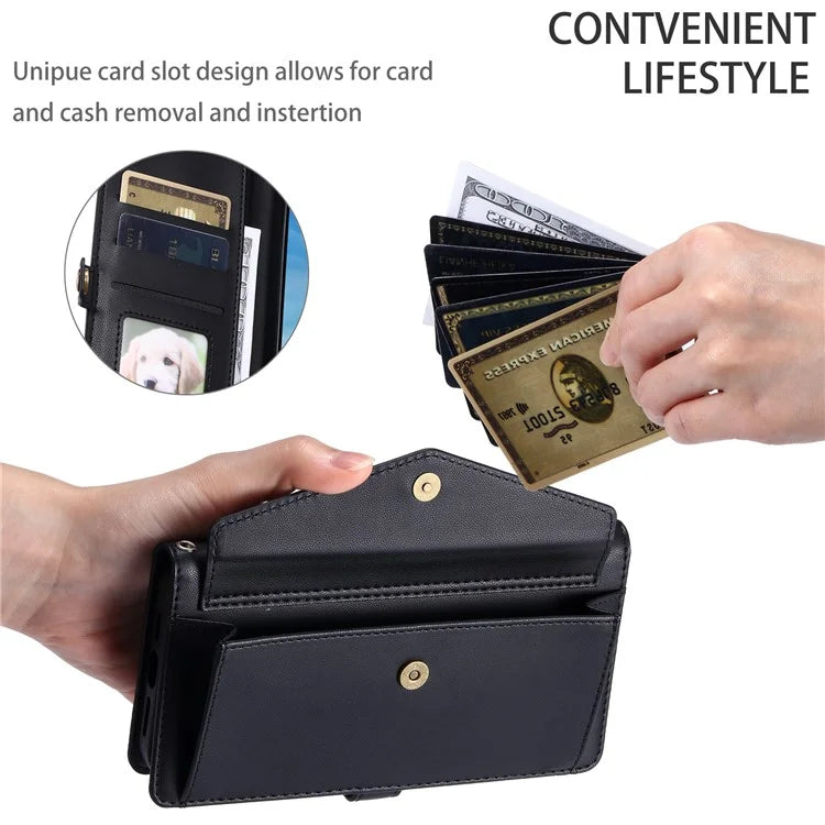 For Samsung Galaxy A06 Leather Case with Wrist Strap Wallet Stand Phone Cover