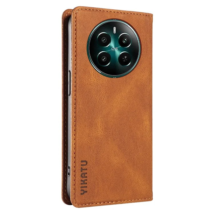 YIKATU YK-004 For Realme Narzo 70 5G / Narzo 70 Pro 5G / P1 5G / 12 4G / 12+ 5G Case Leather Skin-Touch Phone Cover Magnetic Auto-Absorbed
