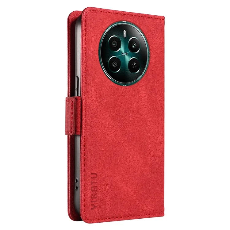 YIKATU YK-005 For Realme Narzo 70 5G / Narzo 70 Pro 5G / P1 5G / 12 4G / 12+ 5G Case PU Leather Wallet Phone Cover Skin Touch Feeling