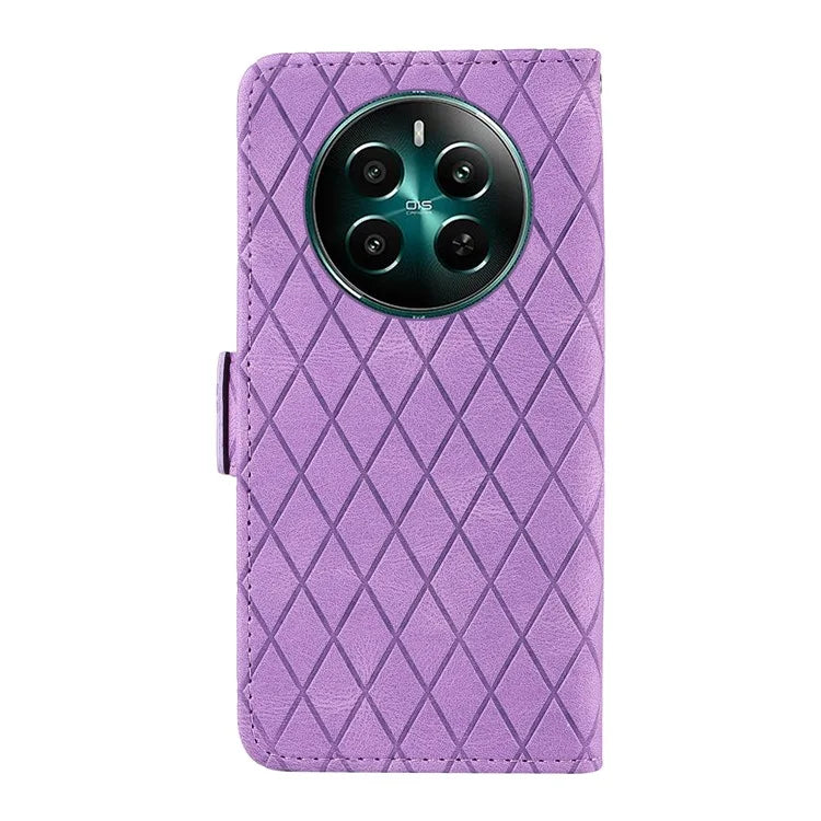 For Realme Narzo 70 5G / Narzo 70 Pro 5G / P1 5G / 12 4G / 12+ 5G Case Rhombus PU Leather Flip Wallet Phone Cover