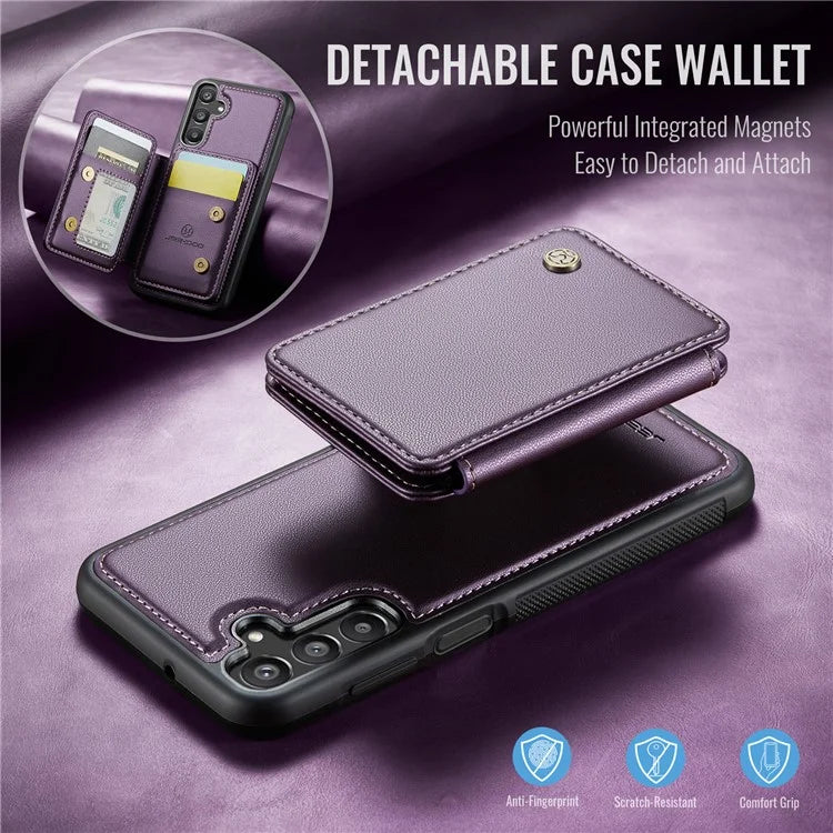 JEEHOOD J05 For Samsung Galaxy A15 4G / 5G Case Card Holder Kickstand Leather+TPU Phone Cover
