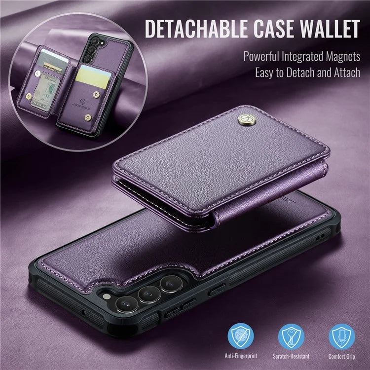JEEHOOD J05 For Samsung Galaxy S23 Case Card Holder Kickstand Leather+TPU Phone Cover