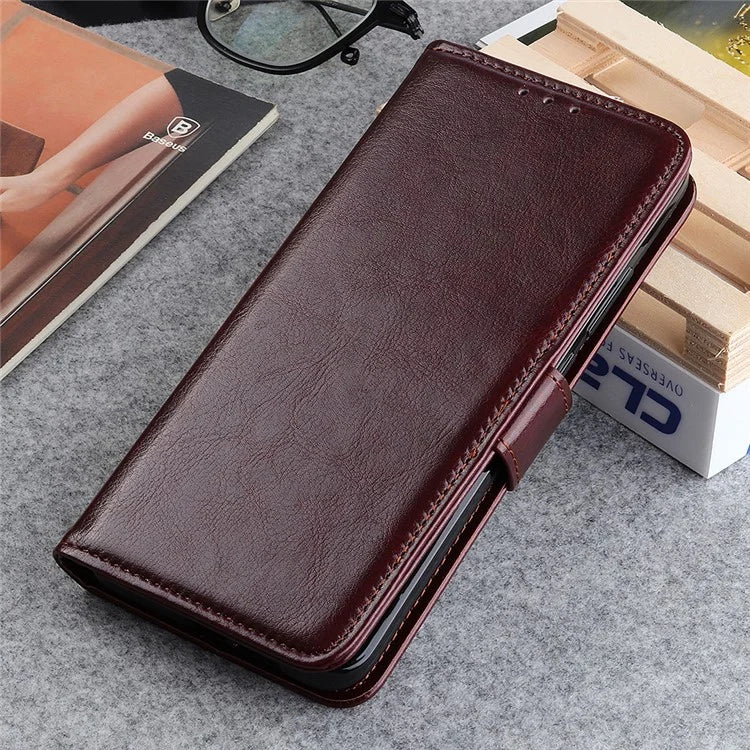For iPhone SE (2024) Case Crazy Horse Texture PU Leather Phone Stand Cover