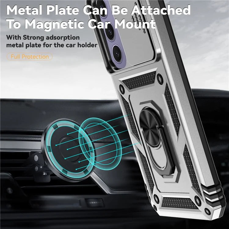 For Samsung Galaxy S24 FE Case PC + TPU Phone Cover Lens Ultimate Protection Kickstand