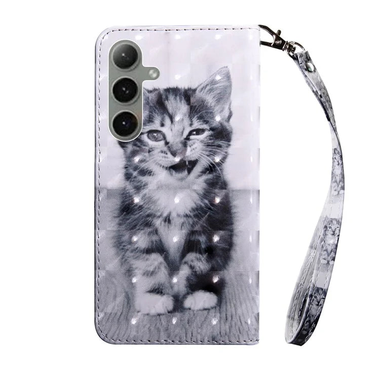 For Samsung Galaxy S24 FE Case Stand Pattern Printing Leather Phone Cover
