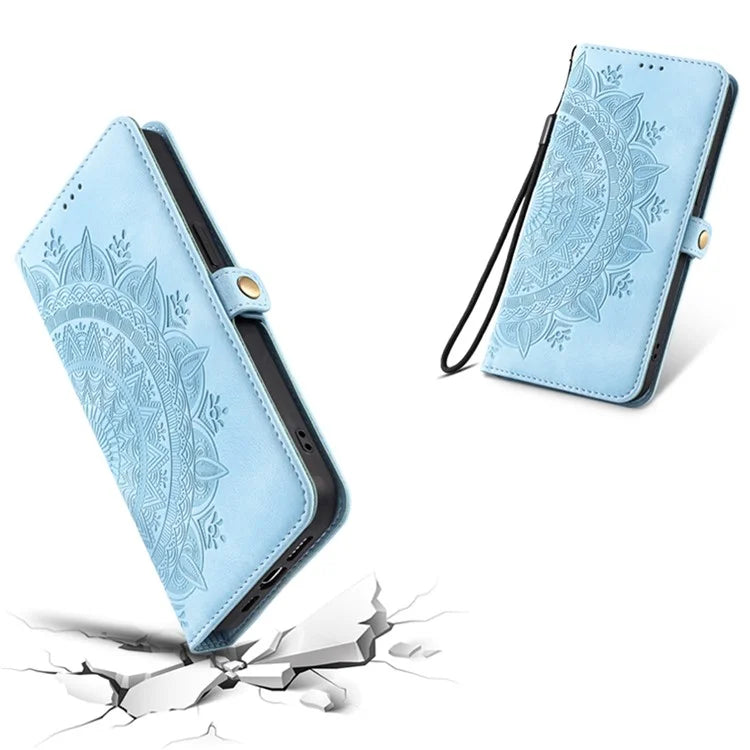 Style 016 For Samsung Galaxy S24 Case Skin Feel Totem Imprinted Wallet Leather Phone Cover
