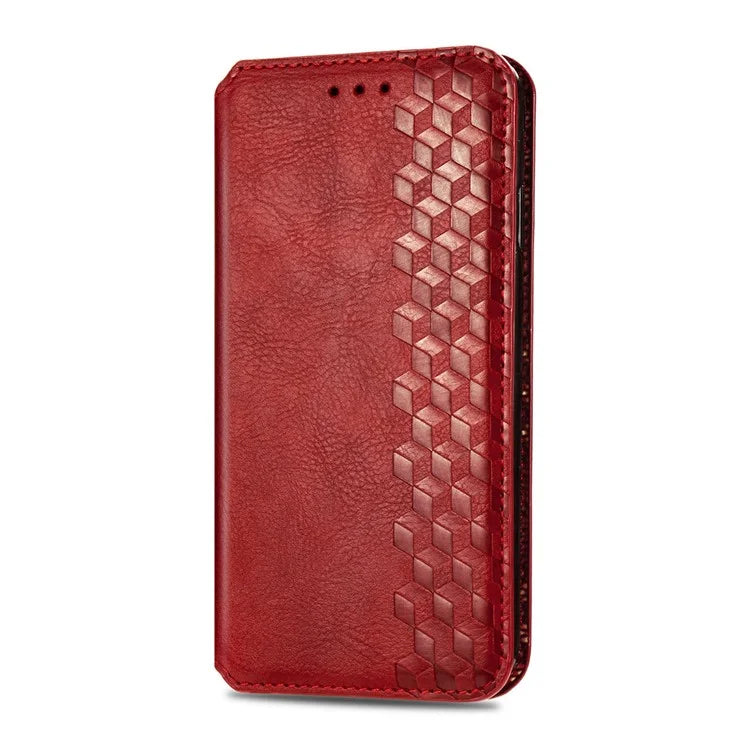 For Samsung Galaxy S24 FE Case Rhombus Imprint PU Leather Wallet Phone Cover