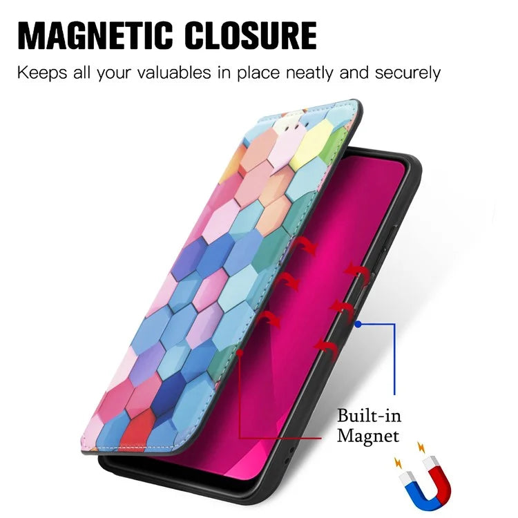 CASENEO 001 Series for Samsung Galaxy A06 Case RFID Blocking Wallet Leather Cover Pattern Print