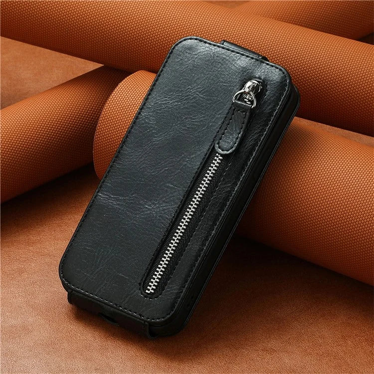 For Samsung Galaxy A06 Case Zipper Wallet Phone Leather Cover Vertical Flip Closing