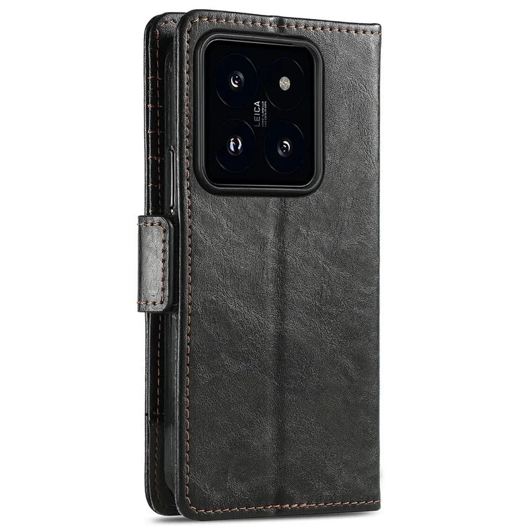 CASENEO 002 Series For Xiaomi 14T Pro Case Stand Wallet Splicing PU Leather Cover
