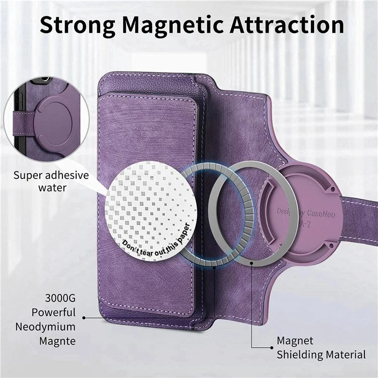 CASENEO MW-02 For iPhone 16 Pro Max Leather Case Detachable Magnetic Phone Cover