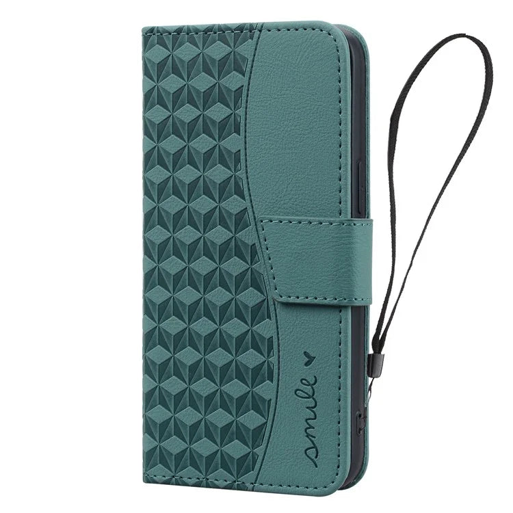 For Samsung Galaxy S24 FE Case Rhombus Pattern Leather Wallet Phone Cover