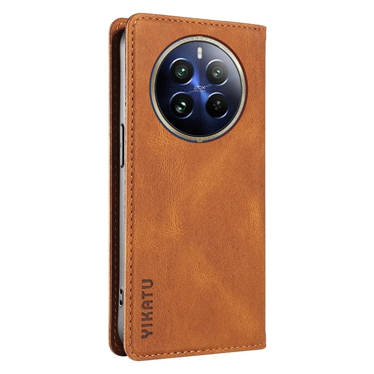 YIKATU YK-004 For Realme 13 Pro 5G / 13 Pro+ 5G / P1 Pro 5G / 12 Pro 5G / 12 Pro+ 5G Case Leather Skin-Touch Phone Cover Magnetic Auto-Absorbed