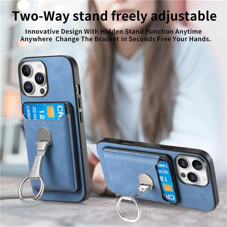 For iPhone 16 Pro Max Case Compatible with MagSafe Skin-Touch Cover with Card Bag Kickstand