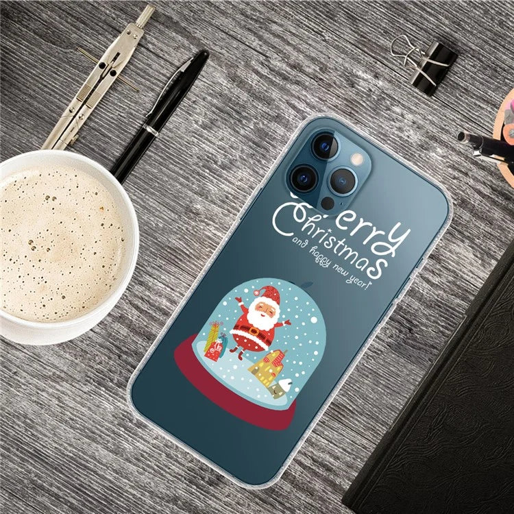 For iPhone 16 Pro Case Christmas Pattern Printing Soft TPU Phone Cover