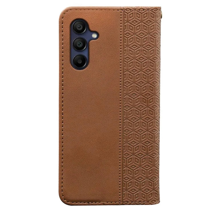 For Samsung Galaxy A16 5G Wallet Phone Case Strong Magnetic Checkered Pattern Imprint Leather Flip Cover