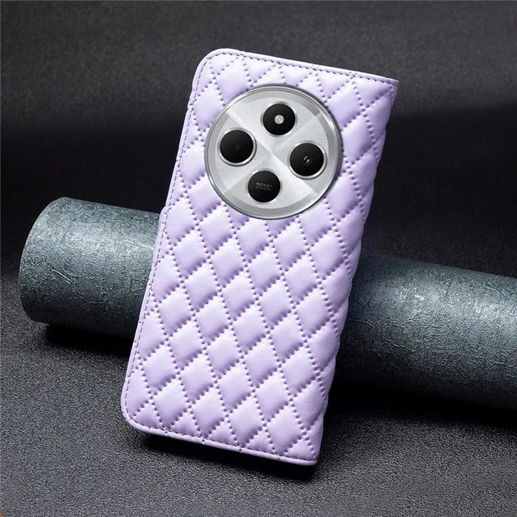 BINFEN COLOR BF Style-14 For Xiaomi Redmi 14C 4G Case Rhombus Phone Leather Cover Stand