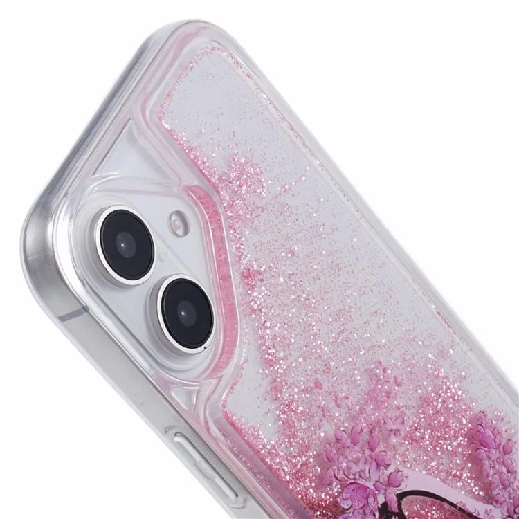 For iPhone 16 Plus Case Floating Quicksand Pattern Soft TPU Back Cover