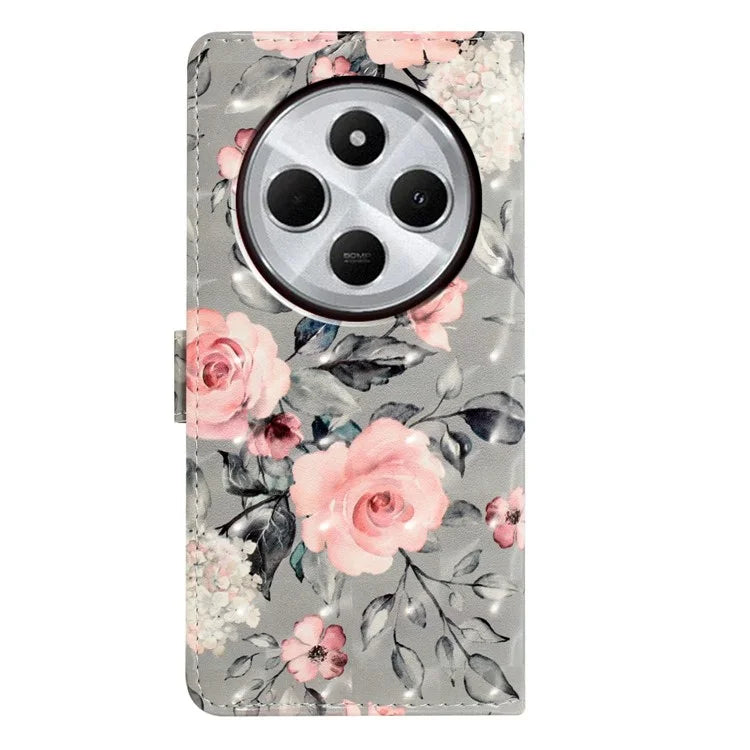 For Xiaomi Redmi 14C 4G Case PU Leather 3D Pattern Printing Wallet Phone Cover