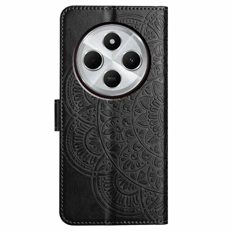 For Xiaomi Redmi 14C 4G Leather Case with Card Slots Mandala Pattern Phone Cover Stand
