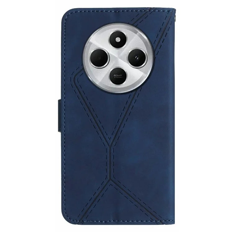 HT05 For Xiaomi Redmi 14C 4G Case Skin-Touch Lines PU Leather Flip Phone Cover