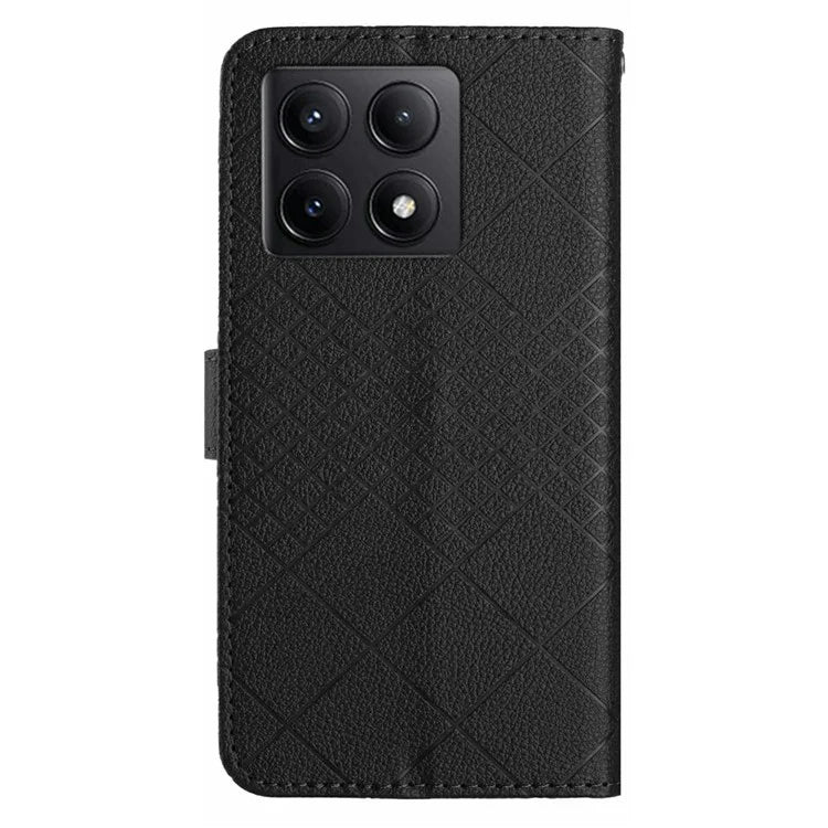 HT06 For Xiaomi 14T Wallet Phone Case Imprint PU Leather Flip Folio Cover