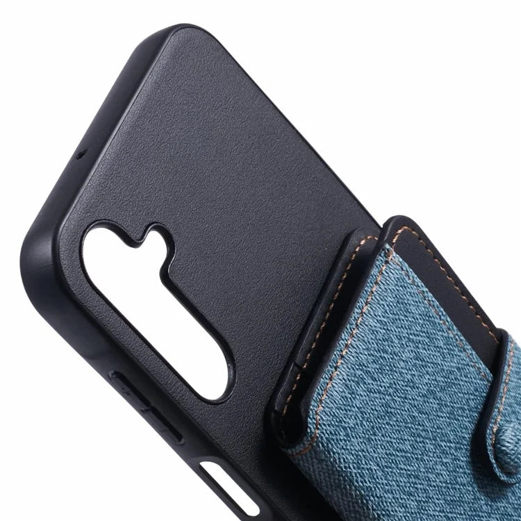 For Samsung Galaxy A15 5G / 4G Phone Case Adhesive Card Bag Color Matching with Kickstand